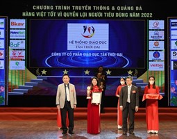 Hệ thống Giáo dục Tân Thời Đại vinh dự nhận danh hiệu: “Top 20 thương hiệu Vàng Việt Nam năm 2022”