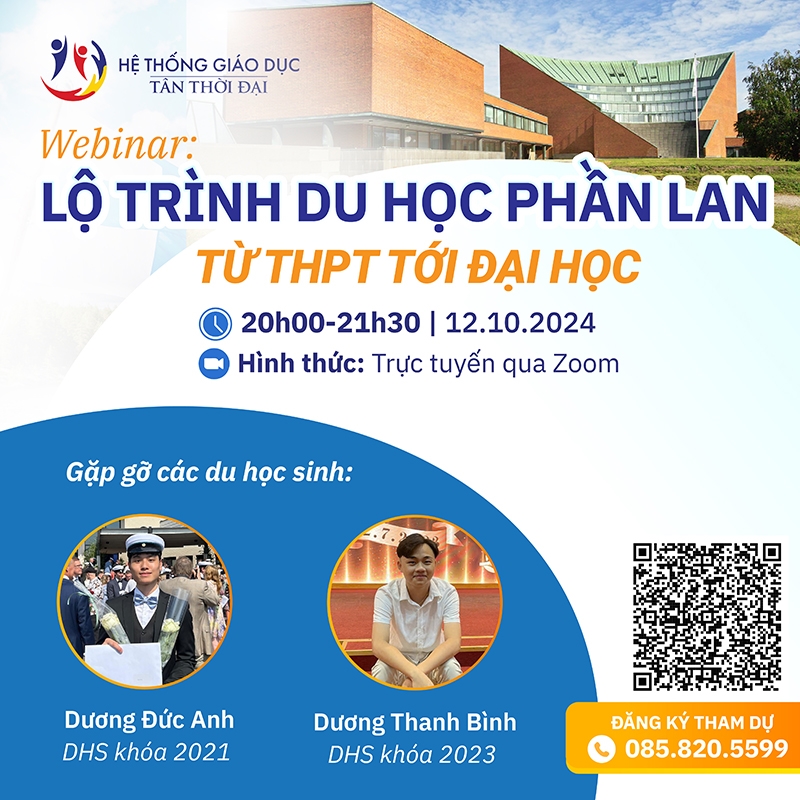 Webinar:  LỘ TRÌNH DU HỌC PHẦN LAN TỪ THPT TỚI ĐẠI HỌC